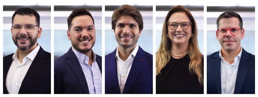 Novos sócios: Cauê Almeida, Victor Françoso, Felipe Paiva, Mayra Pelegrino e Eric Visini. (Imagem: Divulgação)