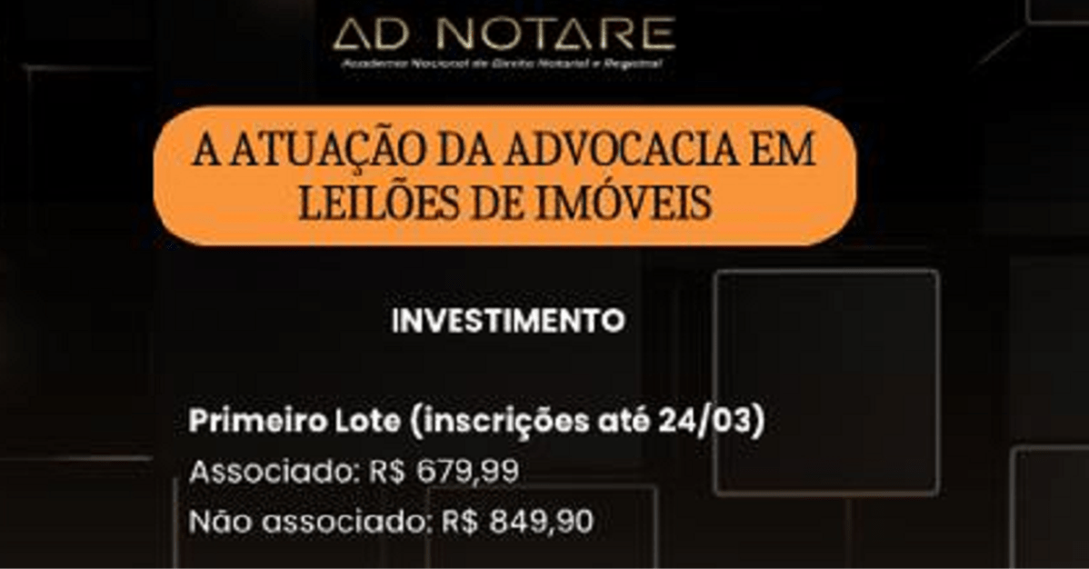 Curso de atuação da advocacia em leilões judiciais de imóveis   Migalhas