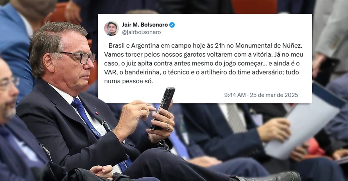 No STF, Bolsonaro posta alusão a futebol: