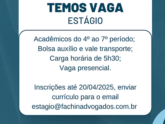 Fachin Advogados Associados abre inscrições para estágio   Migalhas